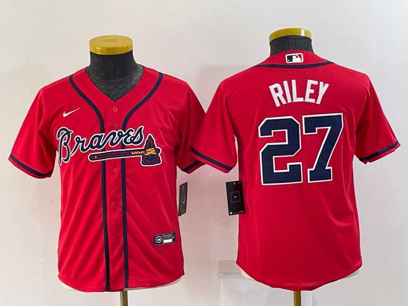 Youth Atlanta Braves #27 Austin Riley Red Stitched MLB Cool Base Nike Jersey->mlb womens jerseys->MLB Jersey